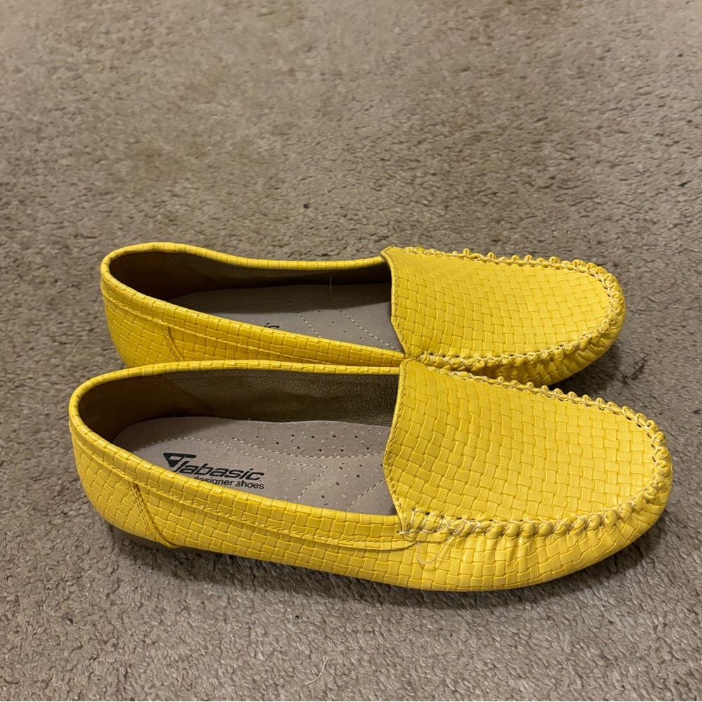 Yellow Leather Loafers / Flats